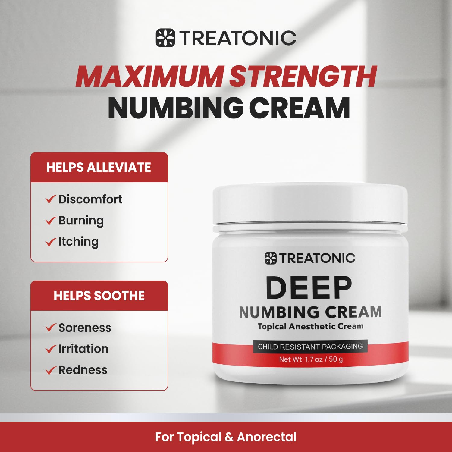 Applying Treatonic cream to skin for minor irritation relief