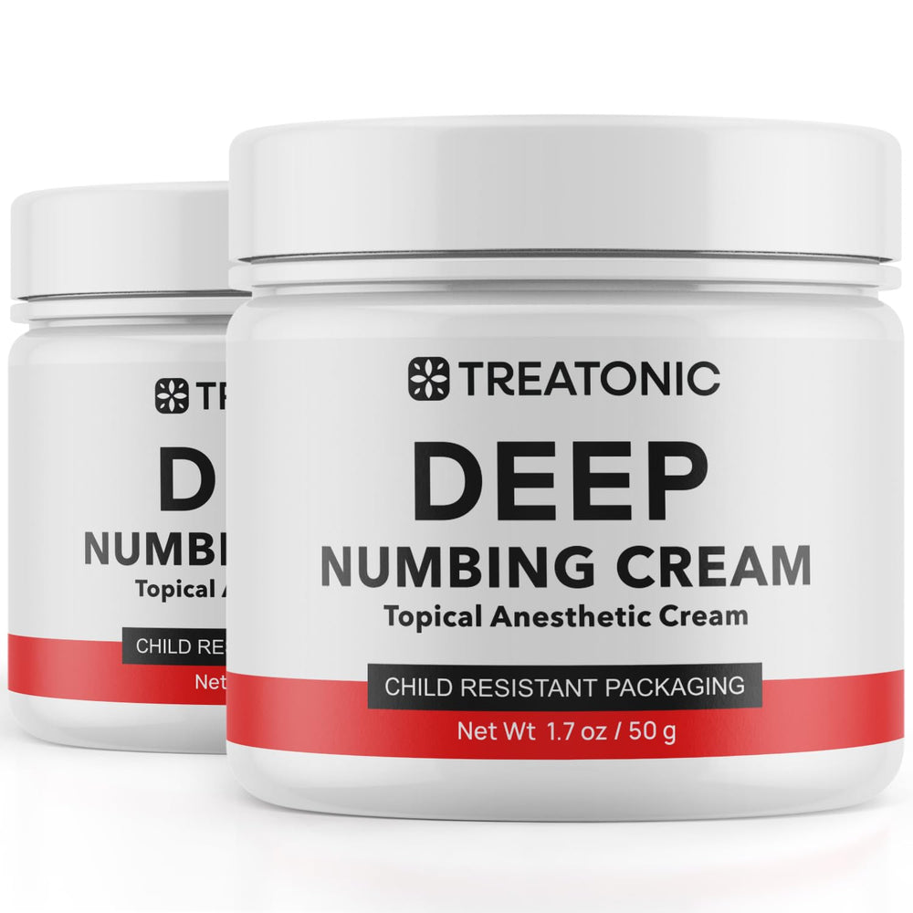 Treatonic maximum-strength numbing cream tube front for quick comfort