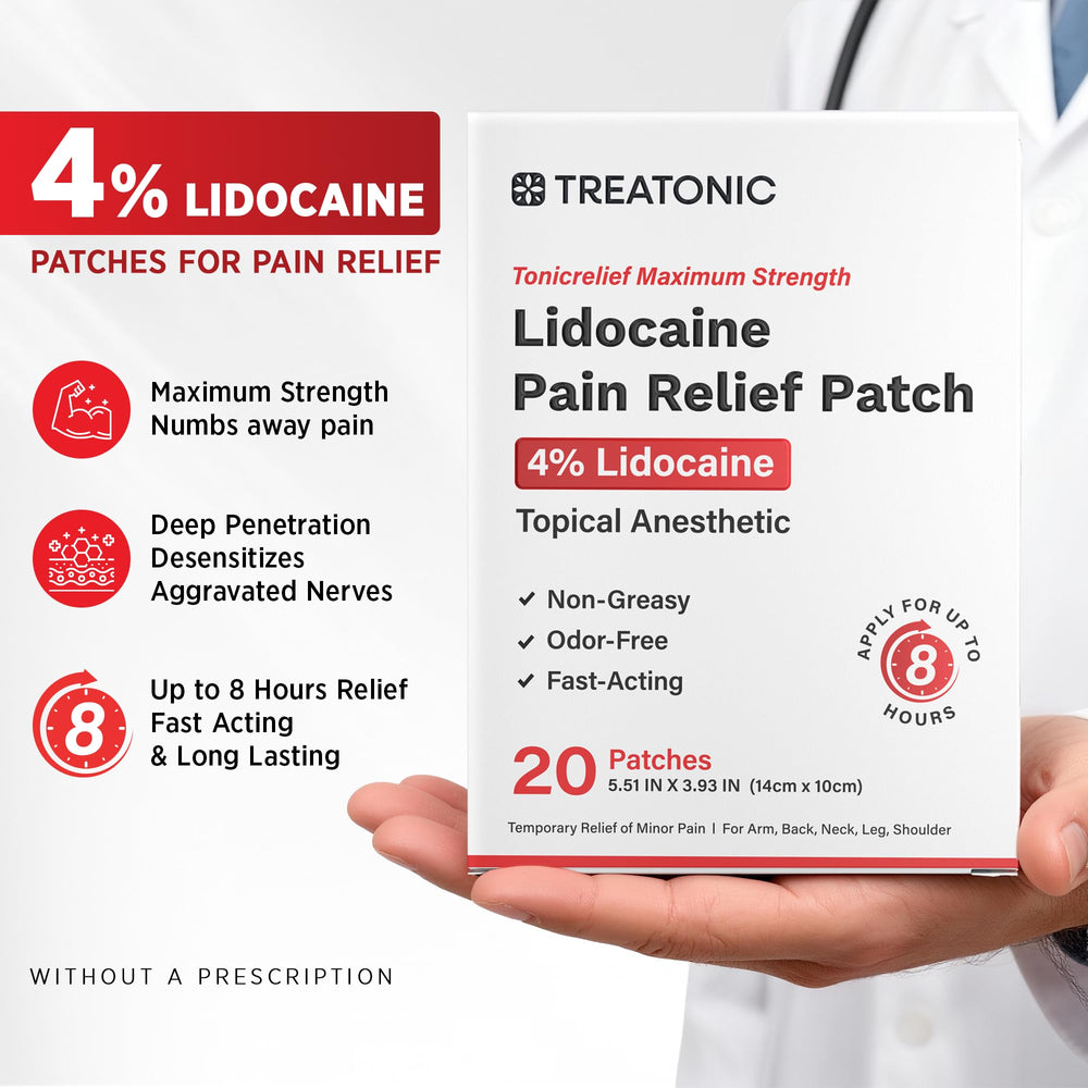 Treatonic patches being trimmed to fit knee or shoulder area