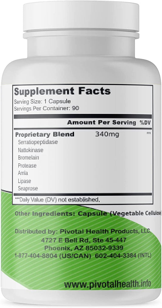 Trebinase bottle back label with ingredients and usage cues for immune support.