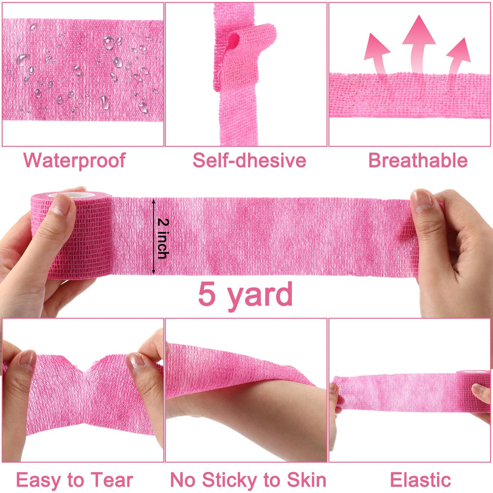 Treela 2in x 5yd breathable wrap bandage in pink for secure, comfortable support.