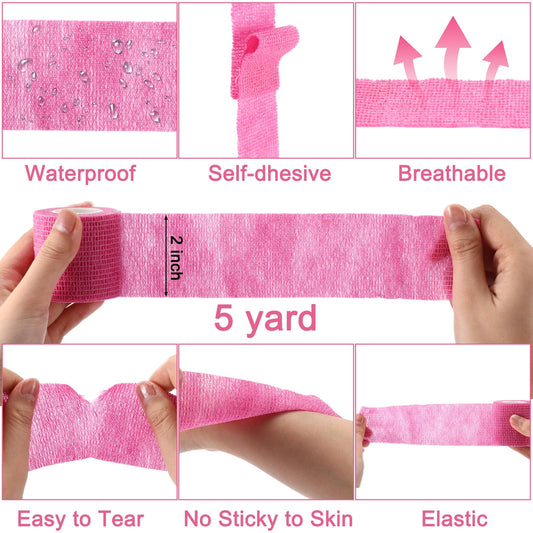 Treela 2in x 5yd breathable wrap bandage in pink for secure, comfortable support.