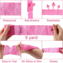 Treela 2in x 5yd breathable wrap bandage in pink for secure, comfortable support.