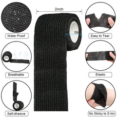 Treela bandage wrap 2in x 5yd black roll for flexible support during activity.