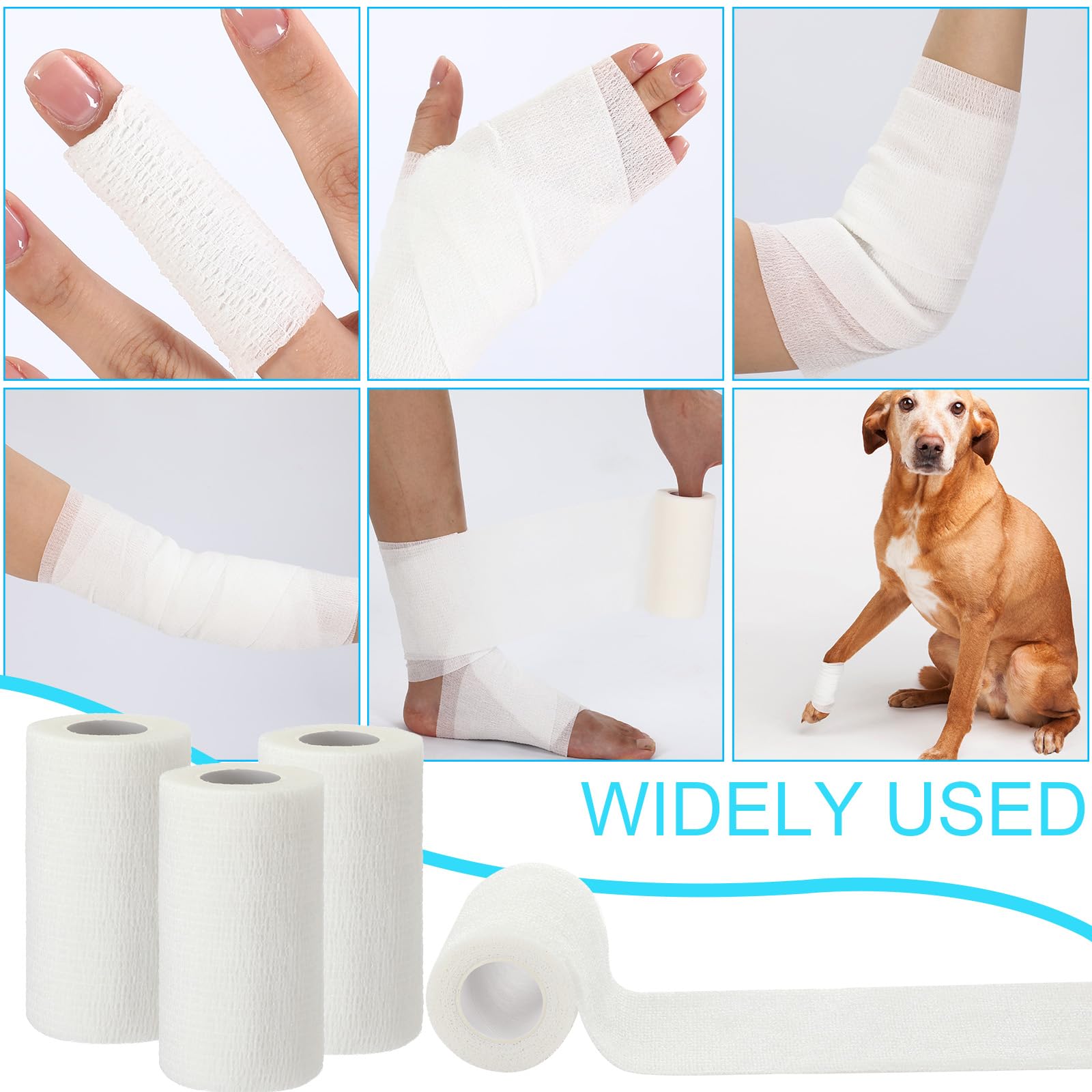 Treela bandage wrap shown on a wrist in white, easy to apply and remove.