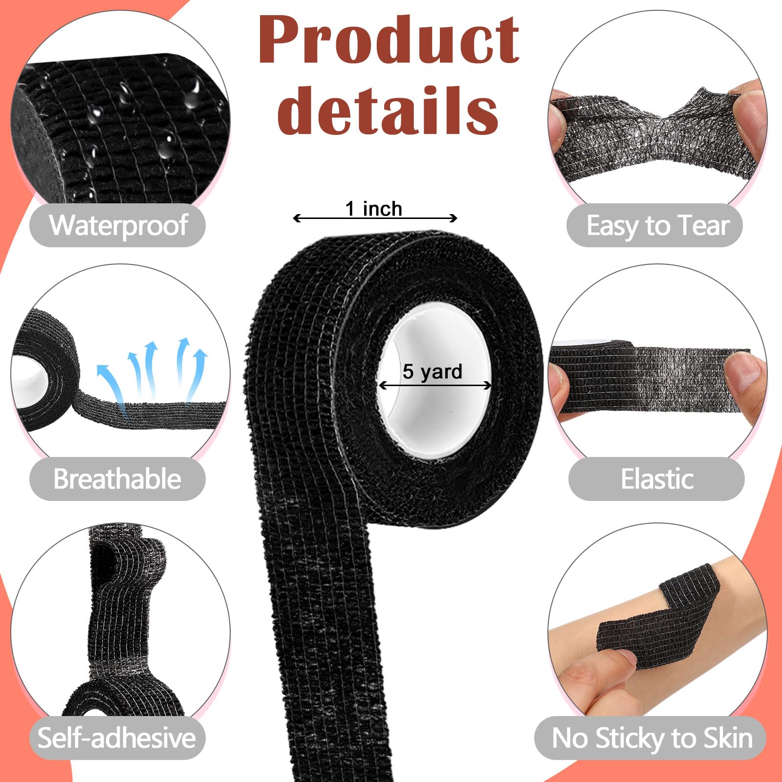 Treela bandage wrap for wrists in black, secure and comfortable.