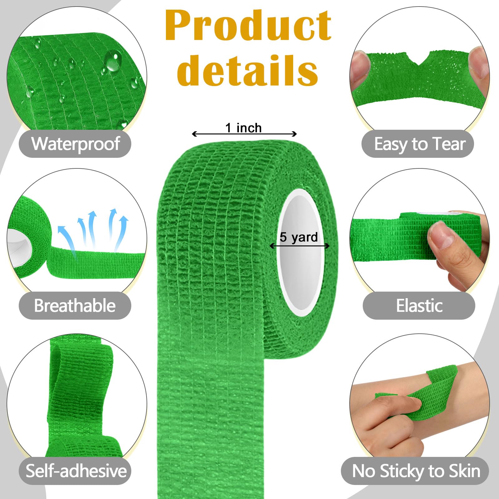 Treela bandage wrap wrist support close-up showing strong self-adhesive grip.