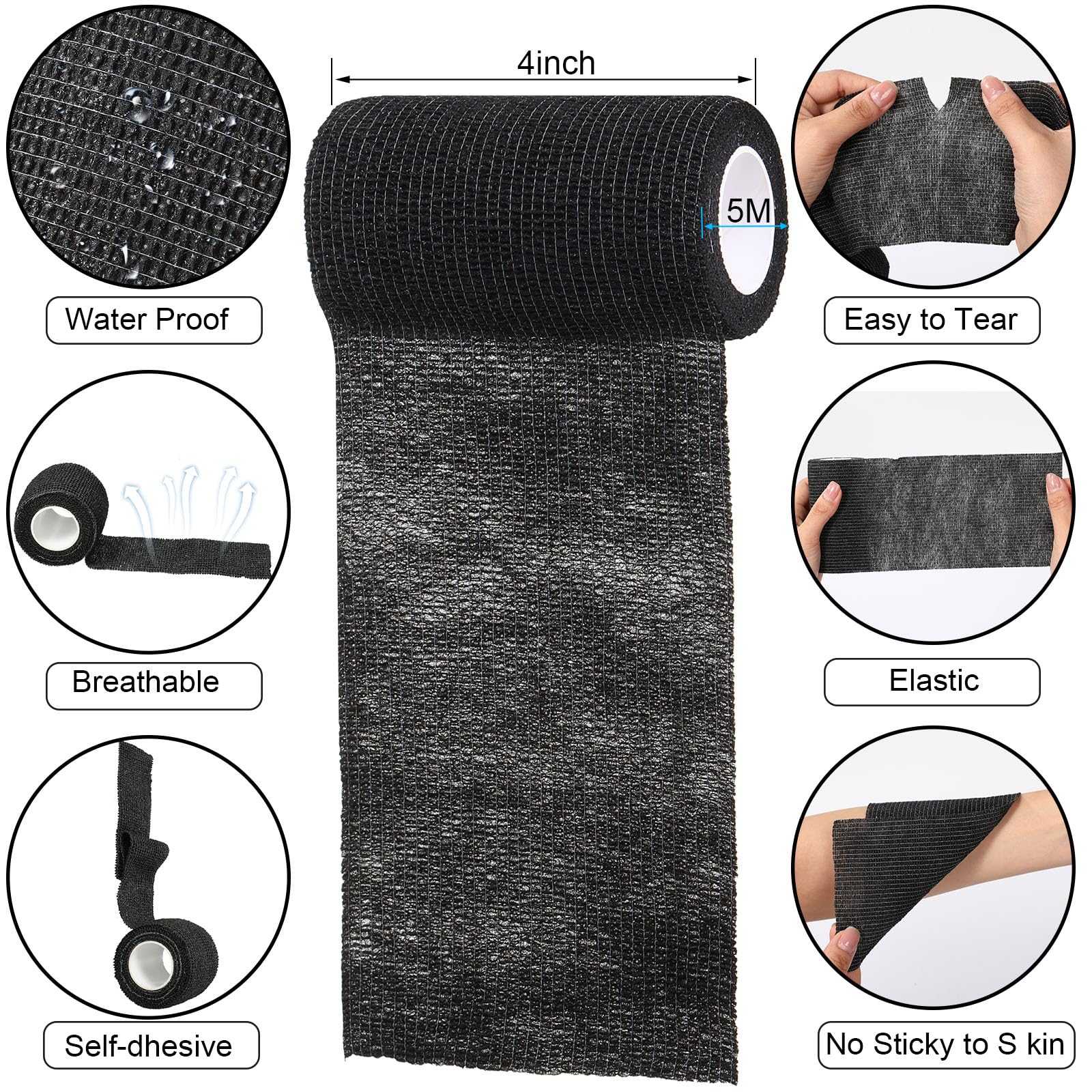 Treela breathable elastic tape with porous fabric for comfortable wear.
