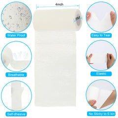 Treela cohesive elastic bandage on wrist and ankle in white for stable wrapping.