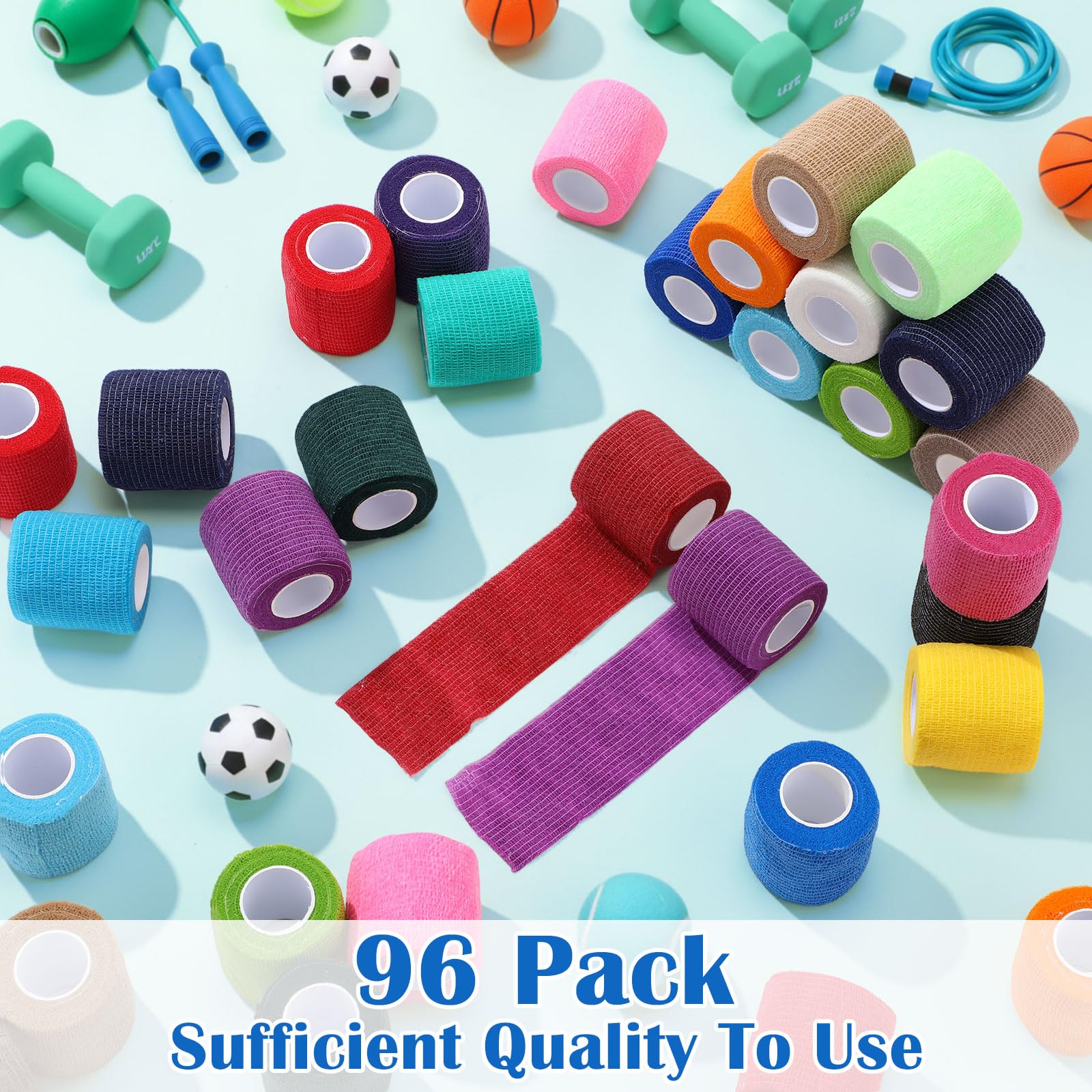Treela color variety bandage wrap helps color-code or match during activity.