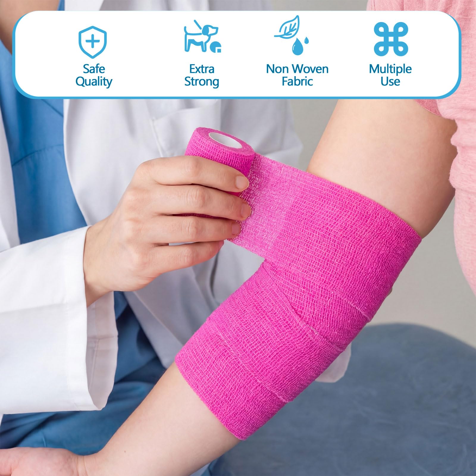 Treela elastic sports tape with self-adhesive closure, easy to wrap.