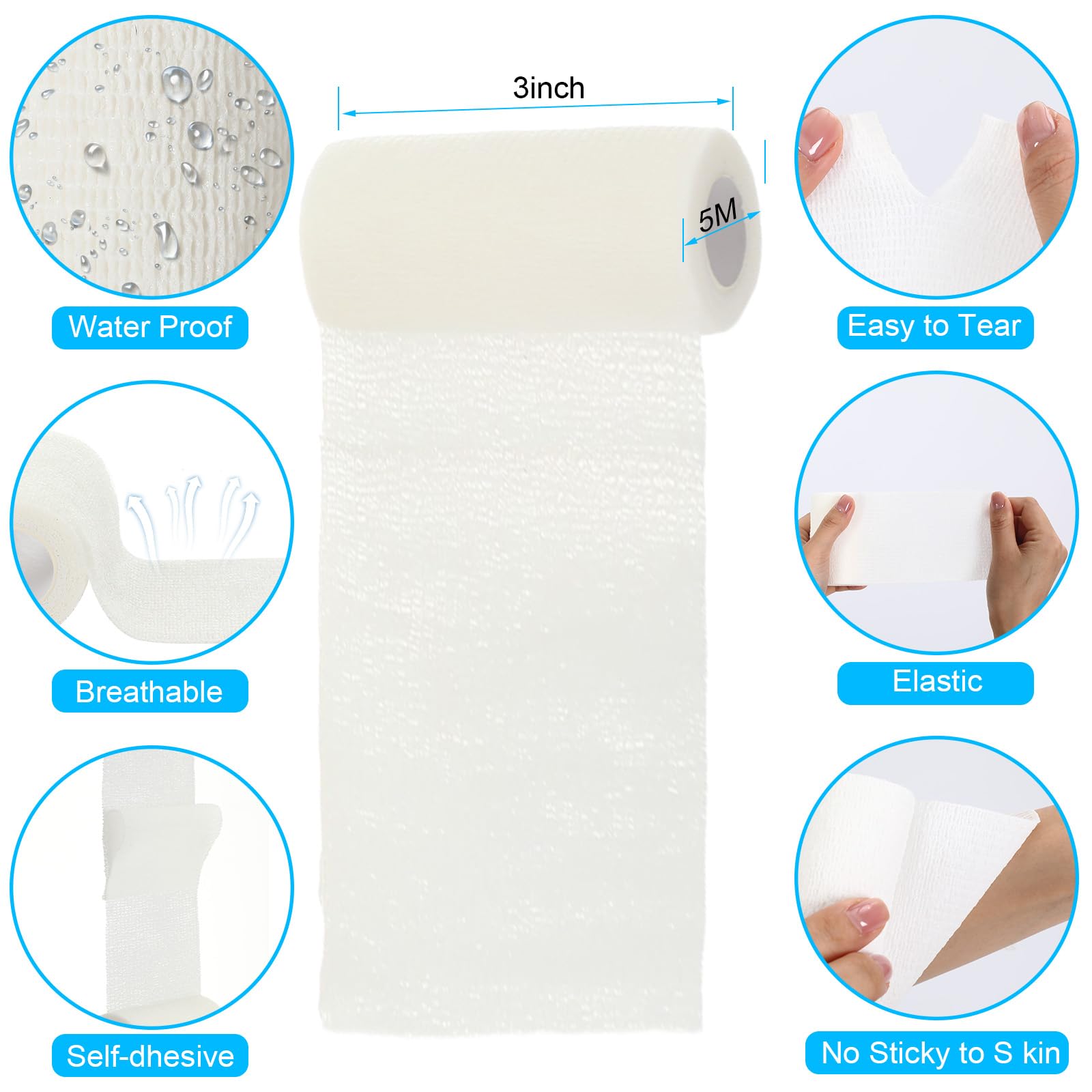 Treela elastic wrap bandage with easy-tear design for quick application.