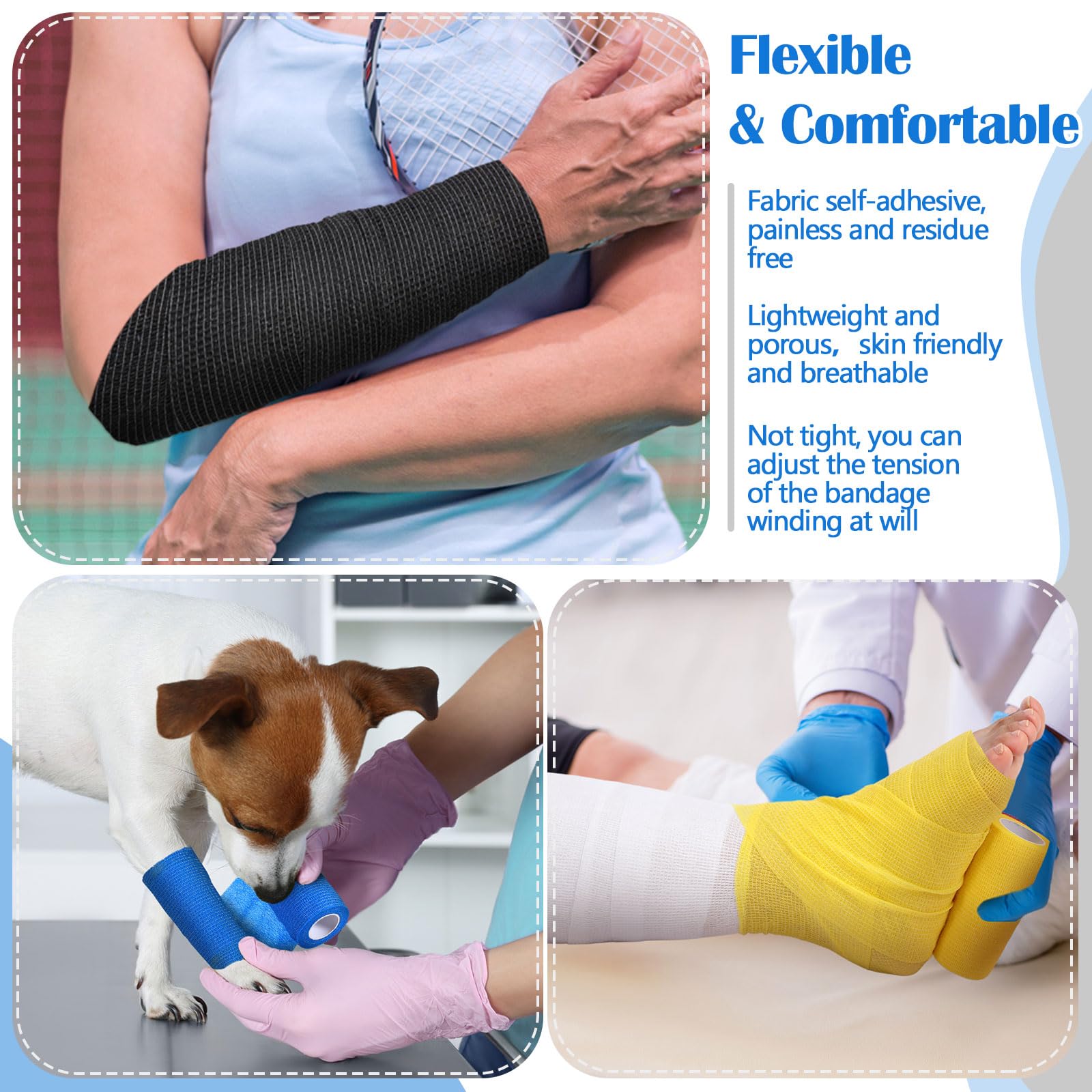 Treela pet bandage wrap suitable for dogs and cats in light support use.