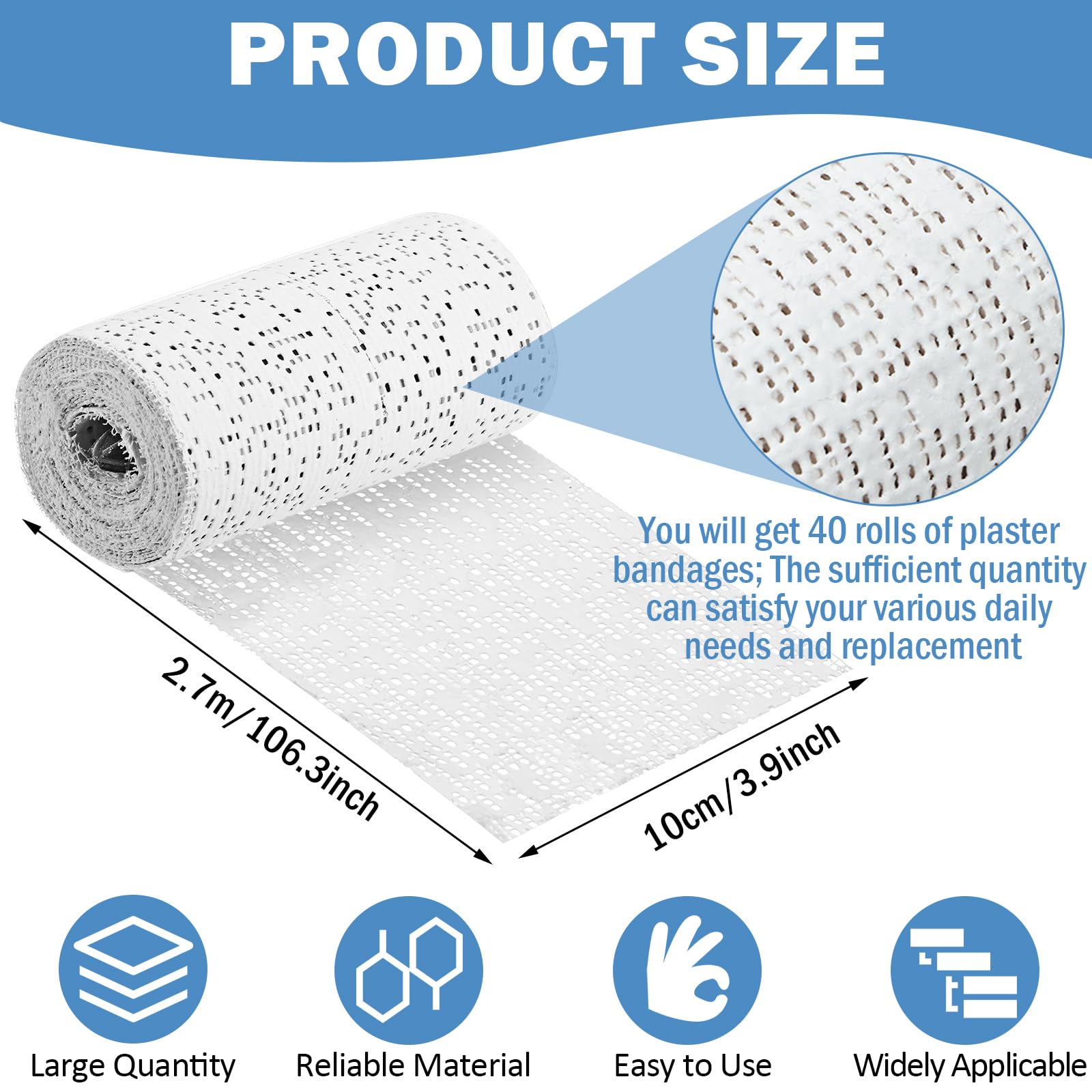 Treela plaster cloth rolls ideal for mask making with a smooth surface.