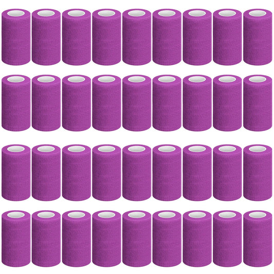 Treela self-adherent bandage 4 inch by 5 yard purple wrap for secure compression.