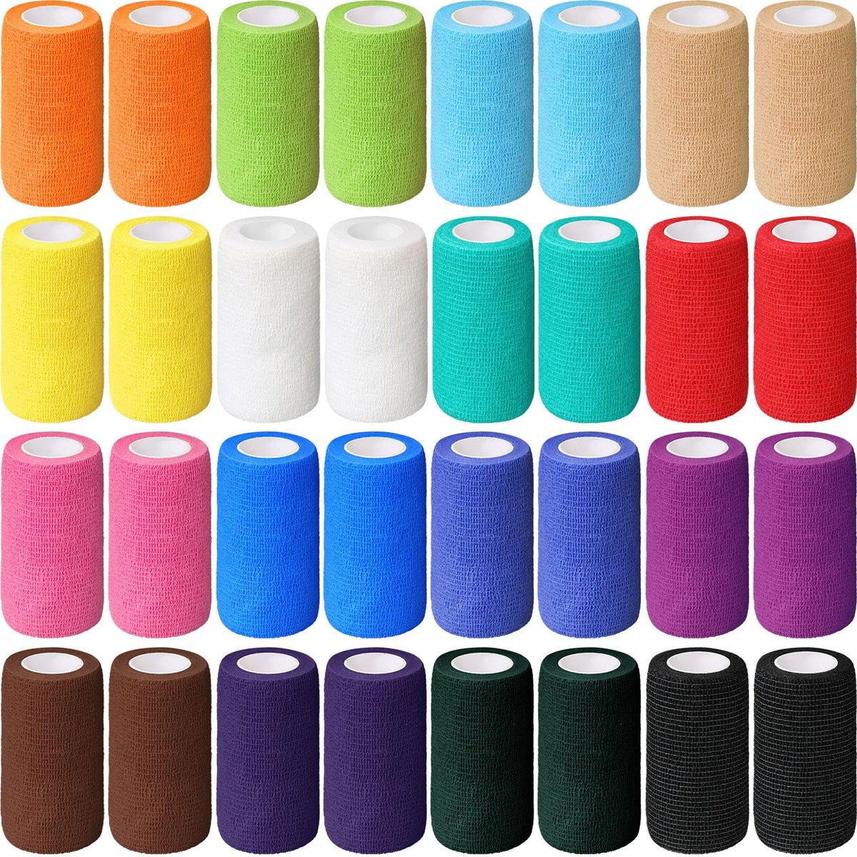 Treela self-adherent bandage wrap in multiple colors for secure, adjustable support during activities.