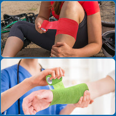 Treela white bandage wrap blends with skin while securing minor injuries.