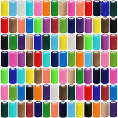 Treela self-adhesive bandage wrap close-up showing color variety, 96-pack.