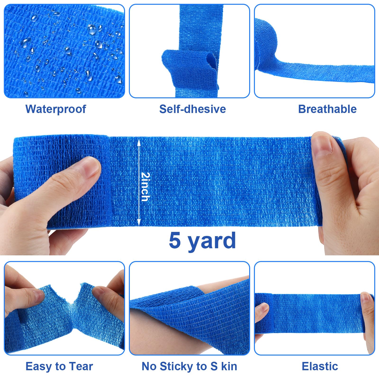Treela self-adhesive bandage wrapping arm securely and comfortably.