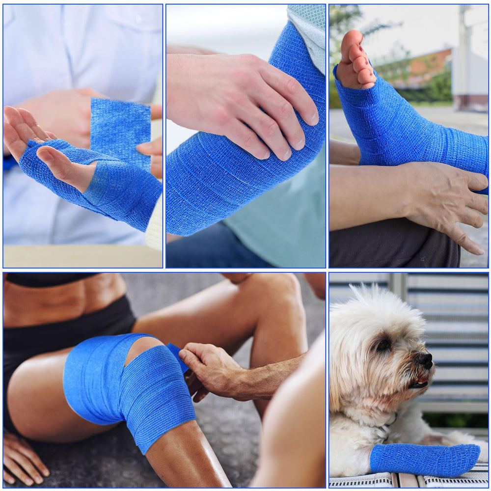 Treela sport tape knee wrap blue for flexible protection.