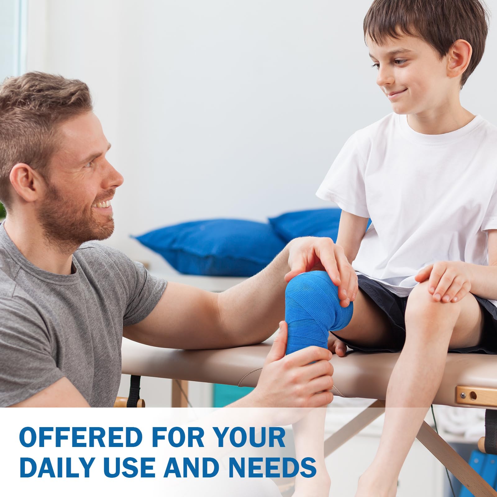 Treela wrap-around wrist application demonstrates easy self-adherent use.