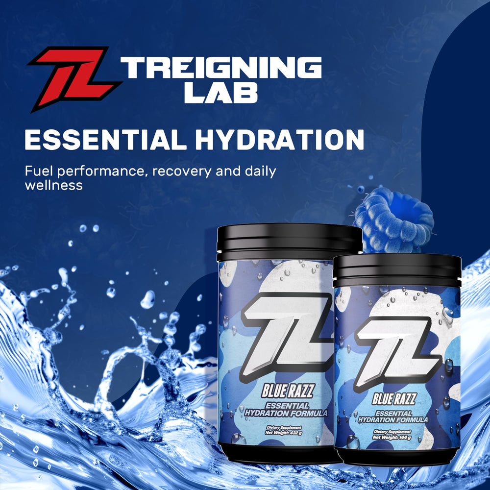 Treigning Lab packaging highlights keto-friendly, sugar-free hydration options.