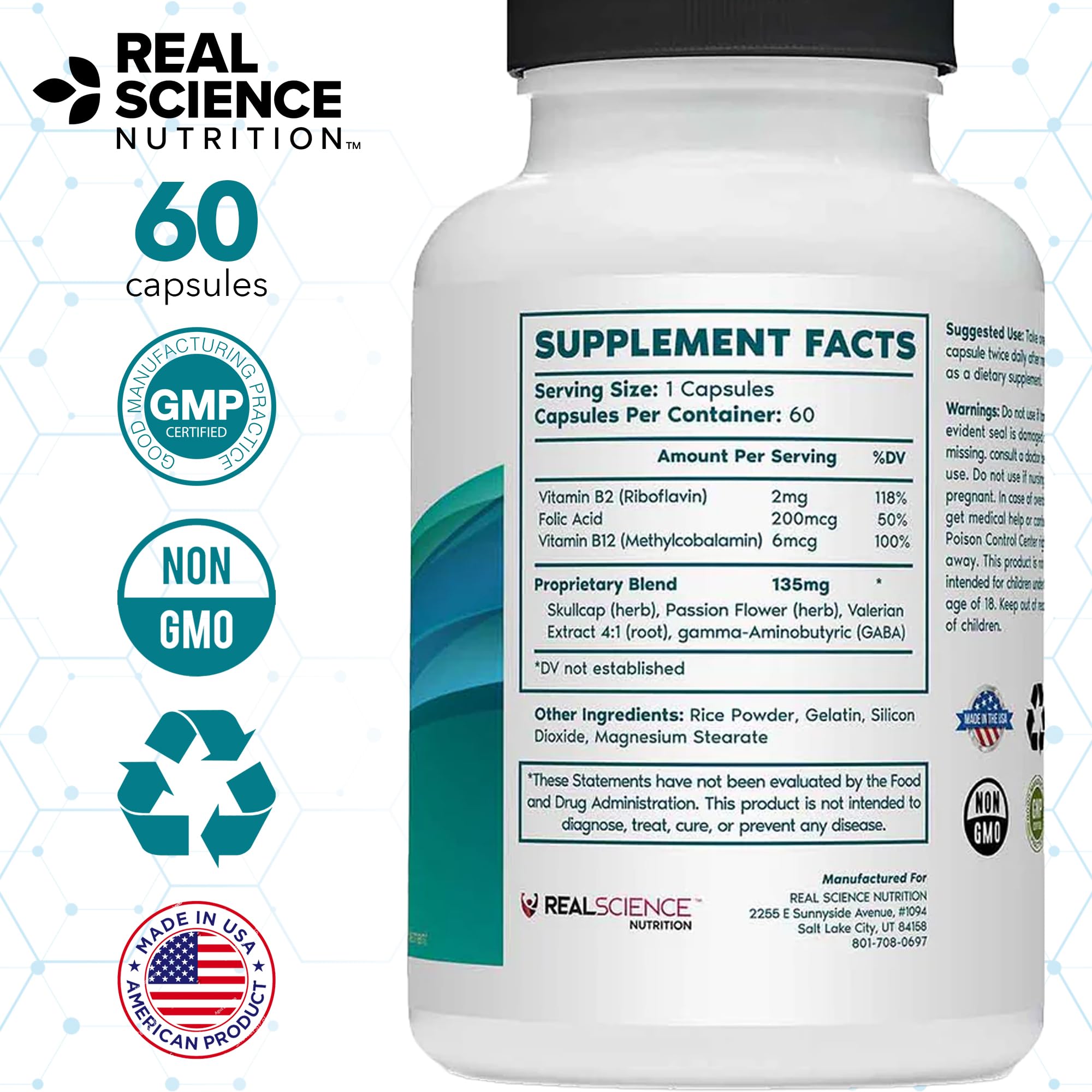 Tremanol-science-blend-graphic highlights B2 and B12 for nervous system support.