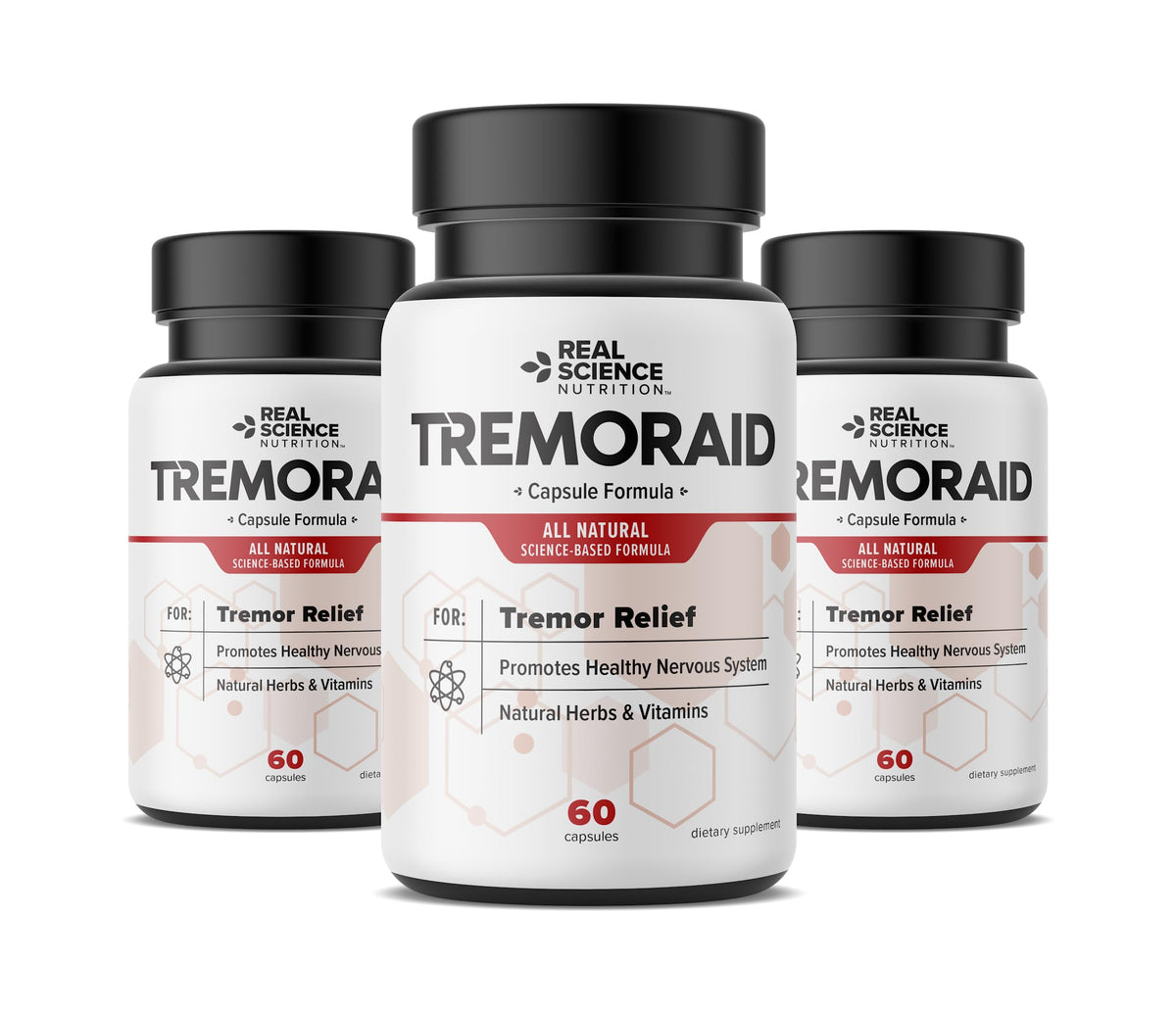 Tremoraid essential tremor relief bottle front view for daily support