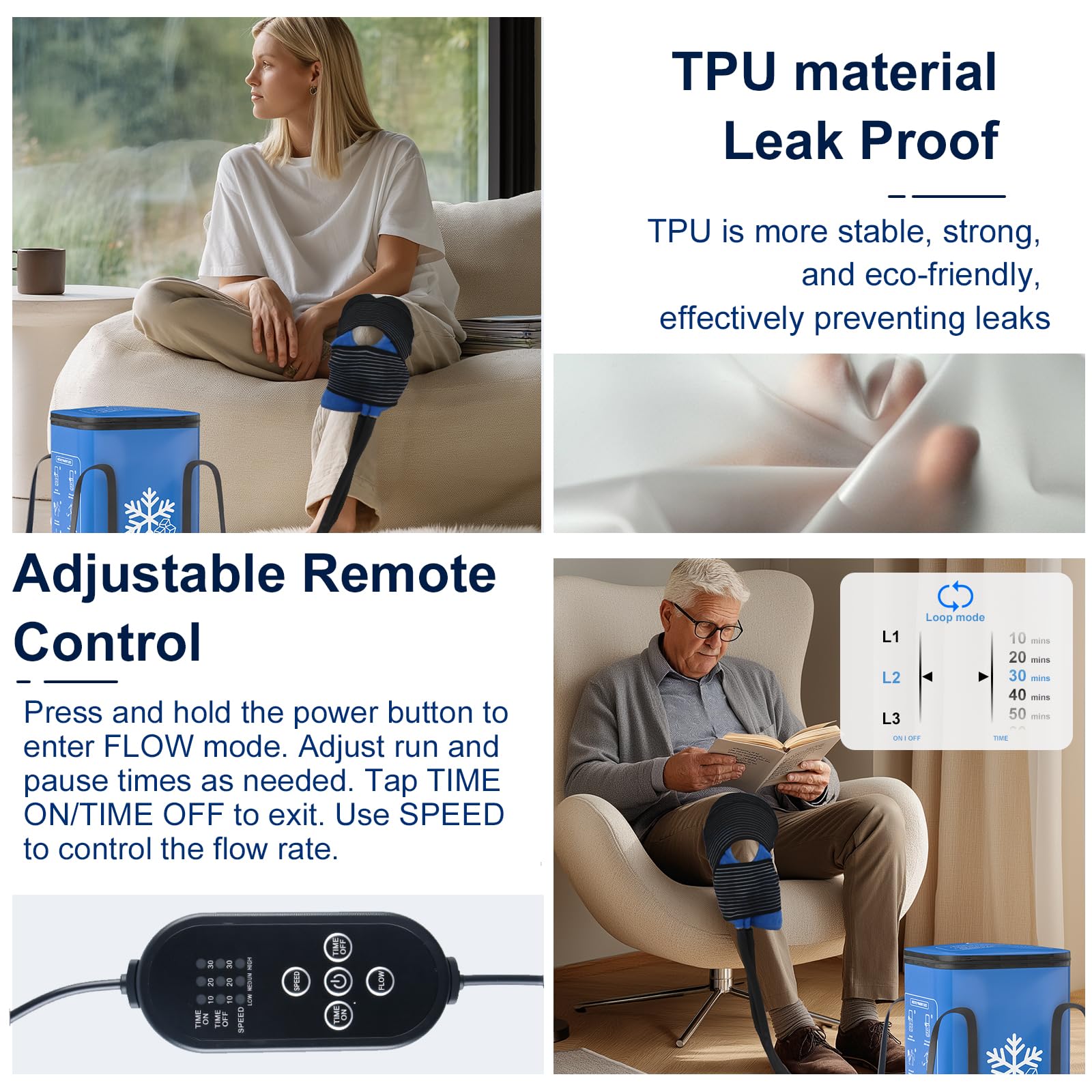 Trewf adjustable flow control lets you tailor cooling speed.
