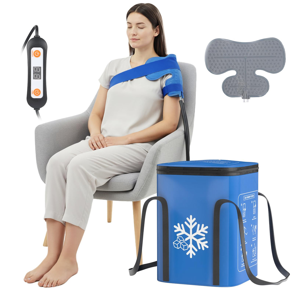 Trewf ice therapy shoulder machine with leak-proof liner prevents spills