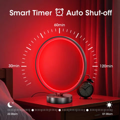 Touch-control red light lamp from Treybair for simple adjustments.