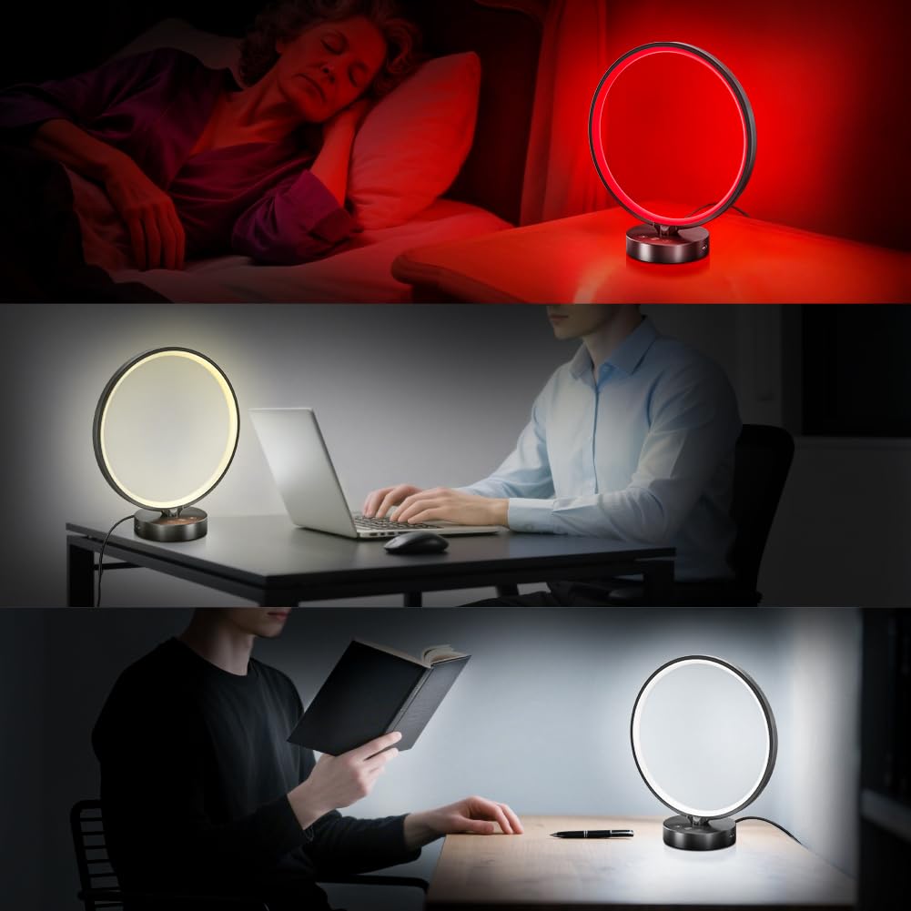 Warm to cool light modes suit reading or relaxing with Treybair.
