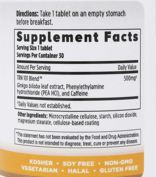 Tri Nutra Cogniben bottle on desk showing daily cognitive support use