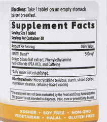 Tri Nutra Cogniben bottle on desk showing daily cognitive support use
