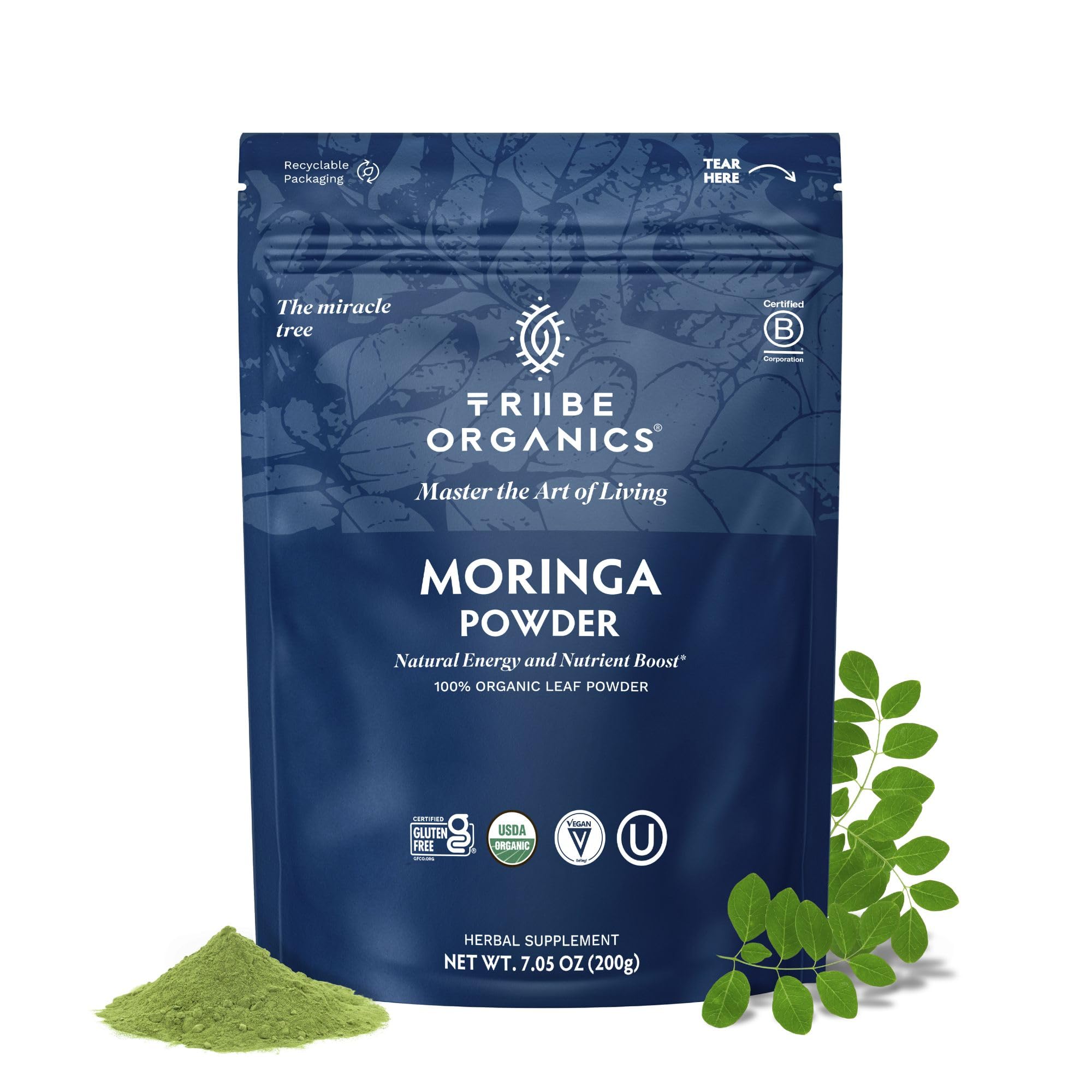 TRIBE ORGANICS Moringa Powder energy boost for daily vitality