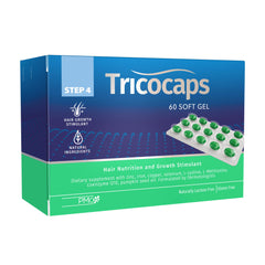 Tricovit Tricocaps bottle front for daily hair health support.