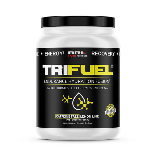 TriFuel bottle with Lemon Lime flavor ready for an on-the-go performance boost.