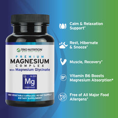 TRIO NUTRITION Magnesium Complex capsules close-up for easy absorption.