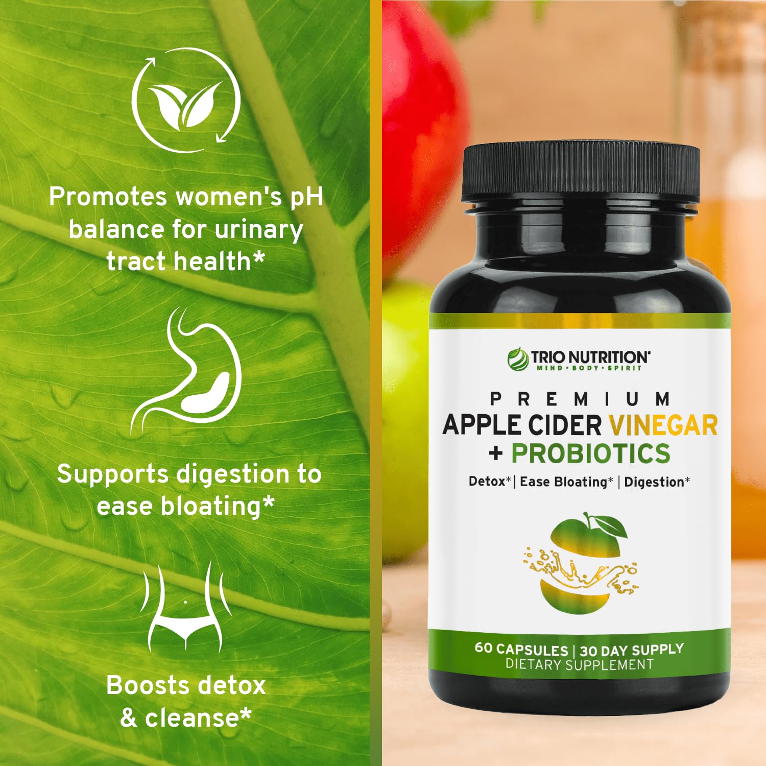 TRIO NUTRITION Women's wellness focus on pH balance and urinary health