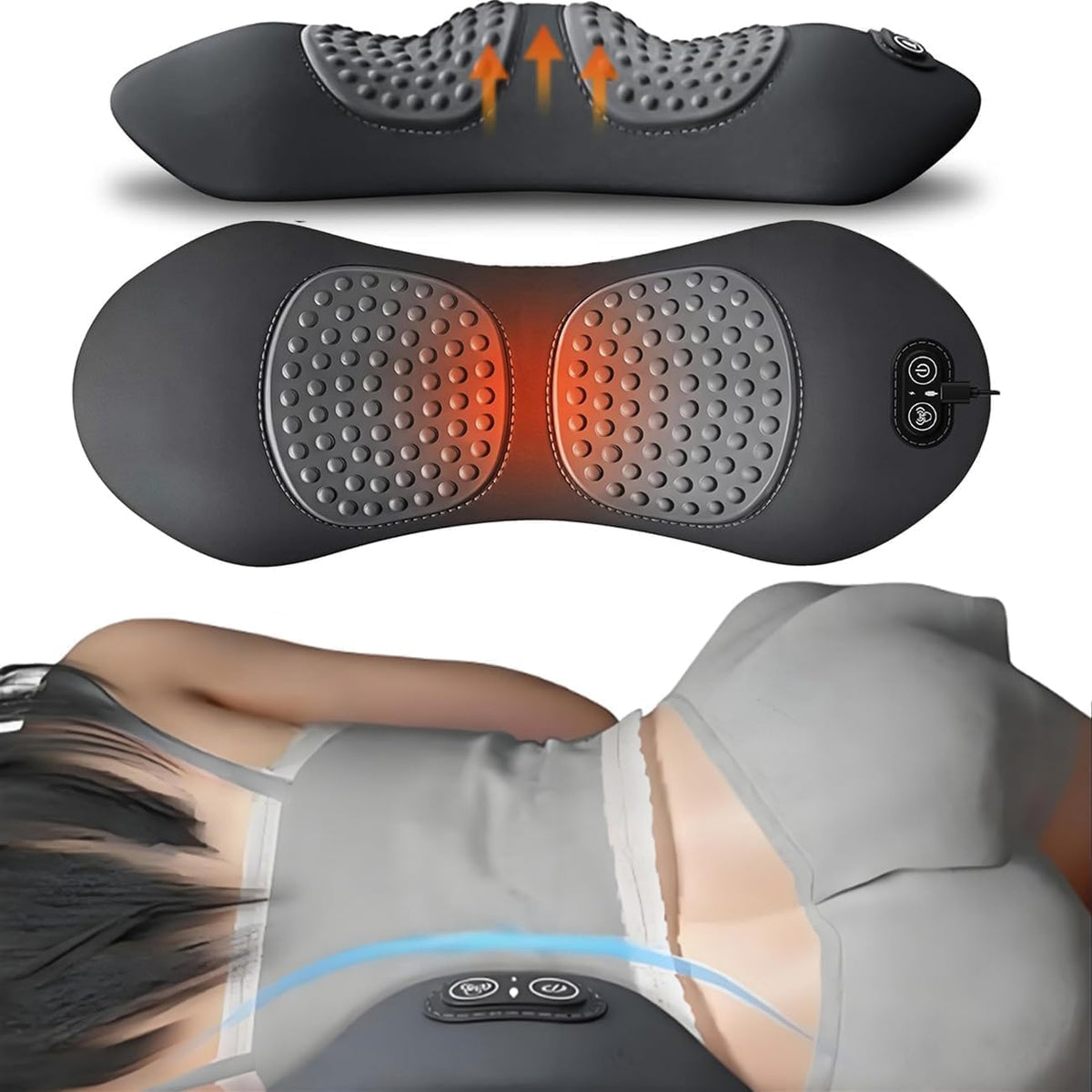 Triple Fusion Back Massager cover with soft memory foam for comfort