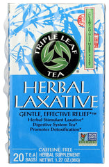 Triple Leaf Tea herbal laxative 20-bag pack for gentle overnight support.