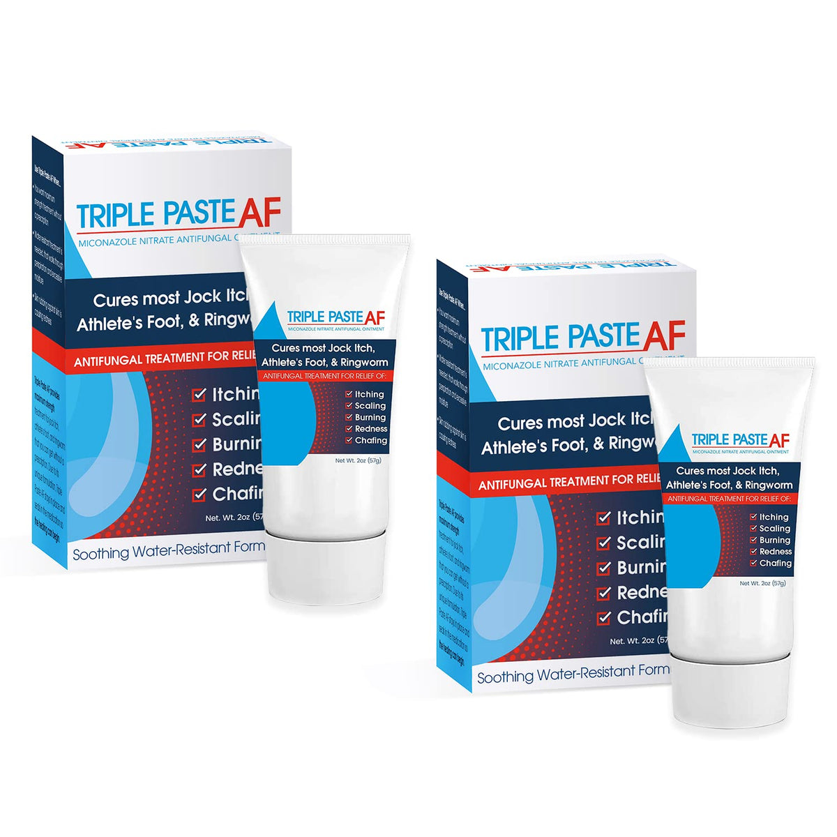Triple Paste AF 2oz tube for fast antifungal care during workouts.