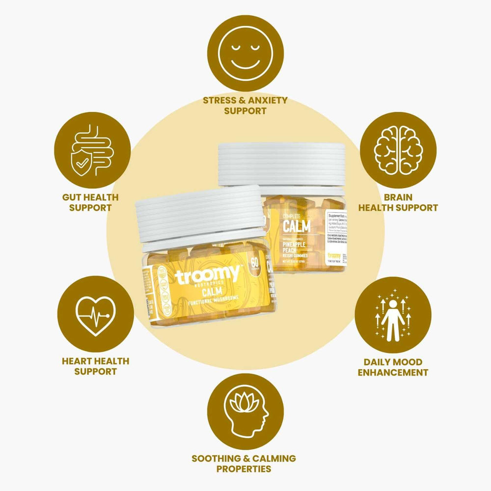 Troomy Reishi Calm Gummies organic mushroom blend emphasizes natural wellness