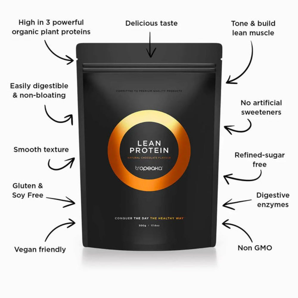 Tropeaka Lean Protein chocolate shake in glass after workout