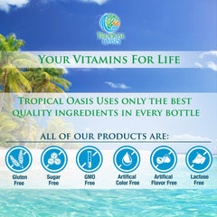 Tropical Oasis 32-servings 16oz bottle ready for ongoing daily use.