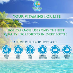 Tropical Oasis bottle on shelf highlighting 32oz option