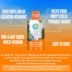Tropical Oasis Mega Plus 32oz bottle for convenient daily servings.