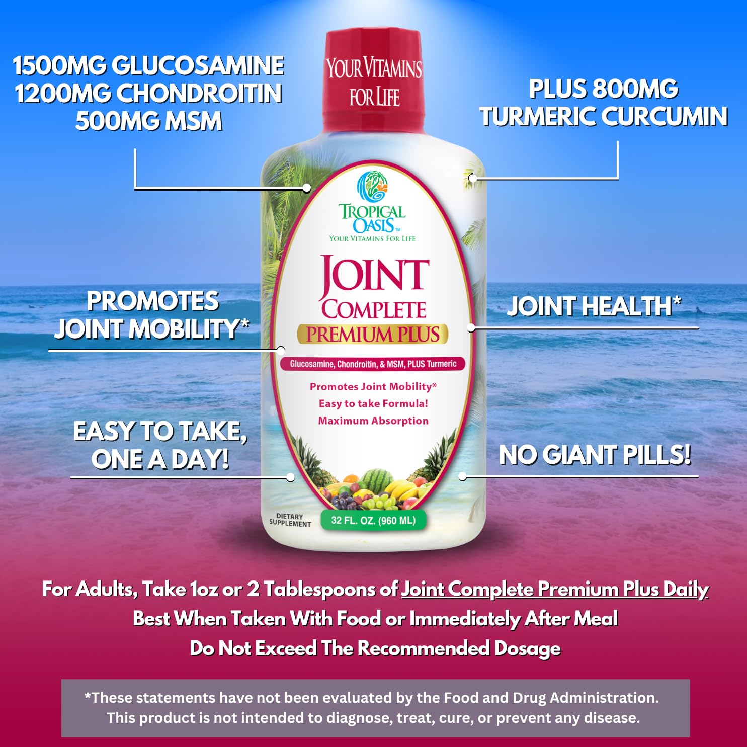 Tropical Oasis turmeric curcumin 800mg – supports joint comfort potential