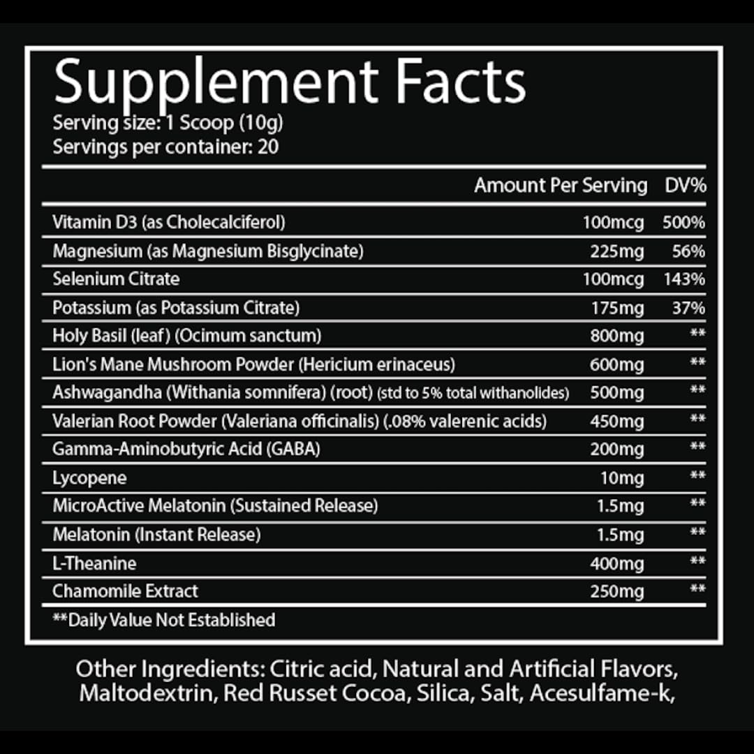 Herbal blend close-up suggests relaxation and calm from Hit The Rack.