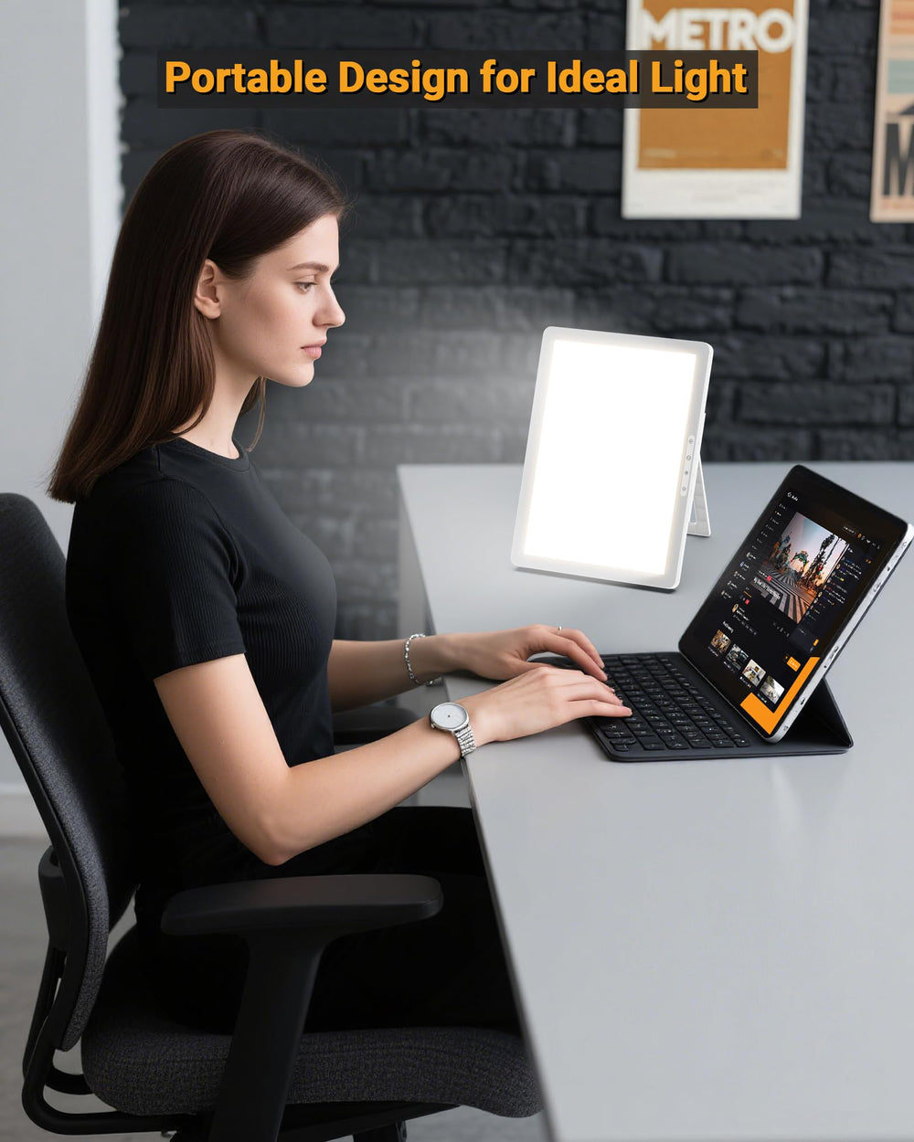 TroupePal lamp with 360-degree rotation and 180-degree tilt for precise placement